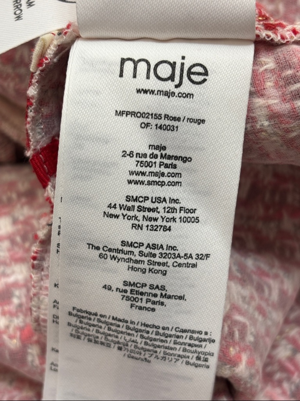 NWT Maje Renetia Tweed Puff-sleeve Minidress in Pink Large - Picture 14 of 16
